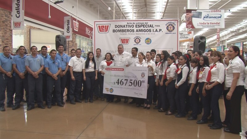 Entrega Loto-Ley donativo por 467 mil 500 pesos a Bomberos Amigos IAP