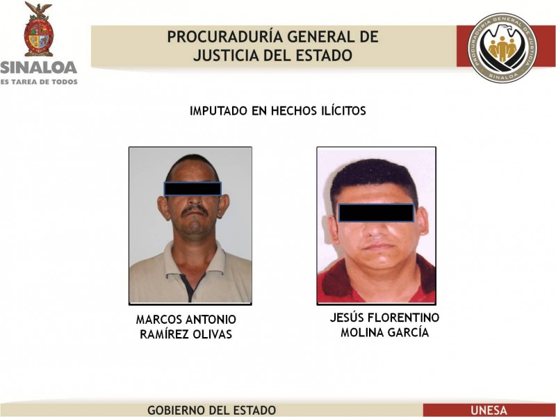 Detienen a dos acusados de robo de vehículo y robo agrabado.