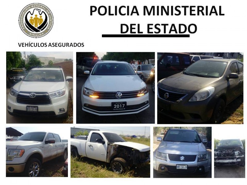 Recupera la Policía Ministerial 7 vehículos con reporte de robo