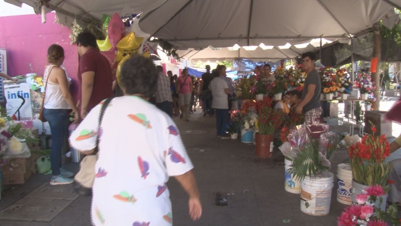 Invaden floristas las banquetas del centro de Culiacán.