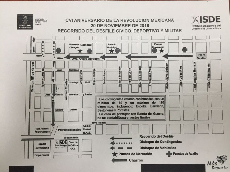 Todo listo para el Desfile Cívico, Deportivo y Militar del 20 de Noviembre