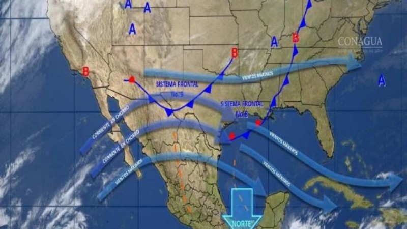 Frente frío 9 mantiene bajas temperaturas en el país