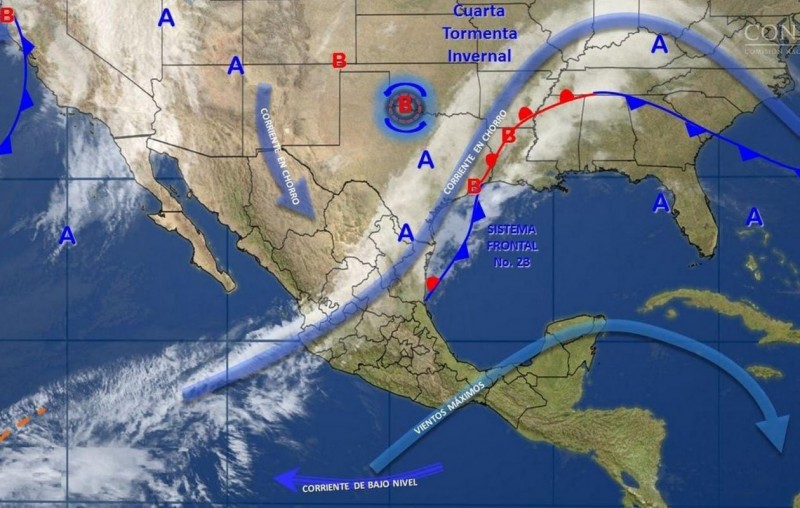 Quinta tormenta invernal provoca bajas temperaturas en México
