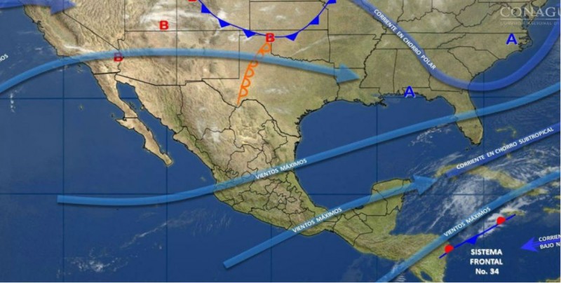 Pronostican fuertes vientos y lluvias para el centro y sur del país