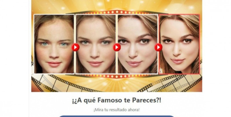 Verdad sobre juego '¿A qué famoso te pareces?' de Facebook