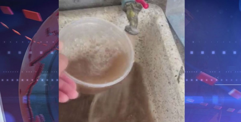 Agua sucia sale de las llaves de Santa Anita