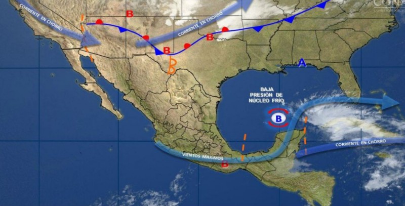 Prevén tormentas en el sureste del país y Península de Yucatán