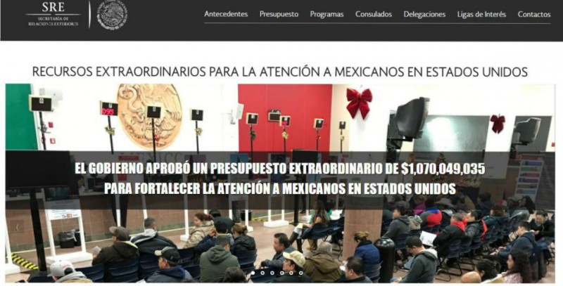 SRE lanza portal de transparencia para atención a mexicanos en EU