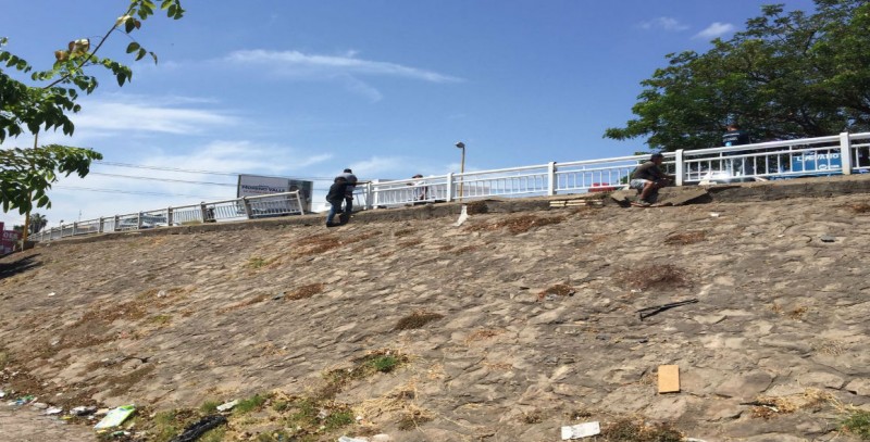 Realizan trabajos en reposición de barandal sobre puente Almada