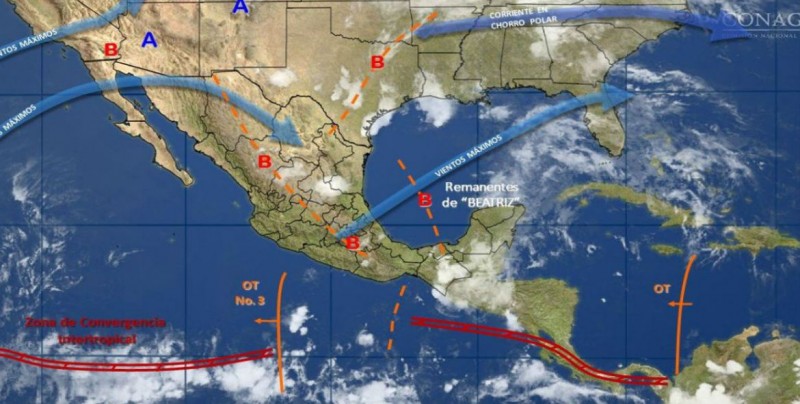 Inestabilidad provoca torbellinos en el norte y noroeste del país