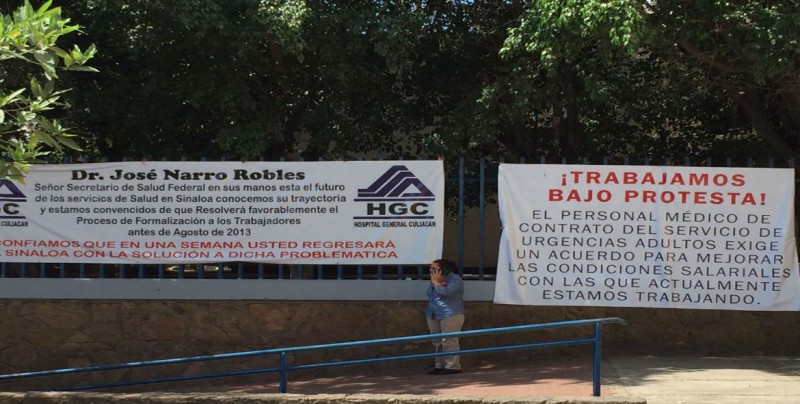 Trabajan bajo protesta, Personal Médico de Área de Urgencia de Hospital General