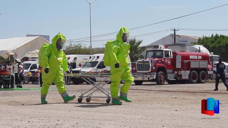 Hacen simulacro Bomberos de Navojoa