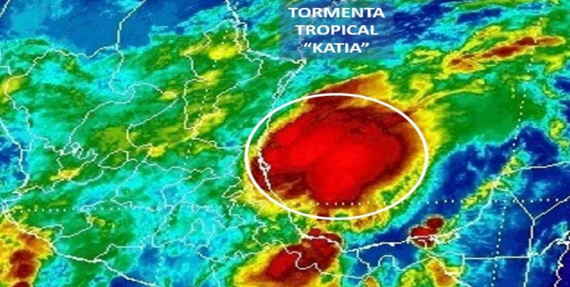 Tormenta Tropical Katia se extenderá hacia el norte y noreste del país