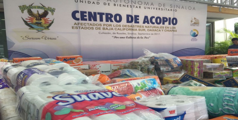 Convoca la UAS a realizar donativos para los damnificados del sismo