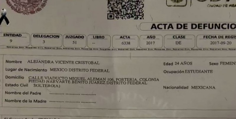 Joven muere durante sismo, roban su tarjeta y gastan sus ahorros