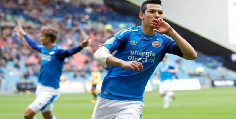 Hirving "chuky" Lozano marca doblete con el PSV