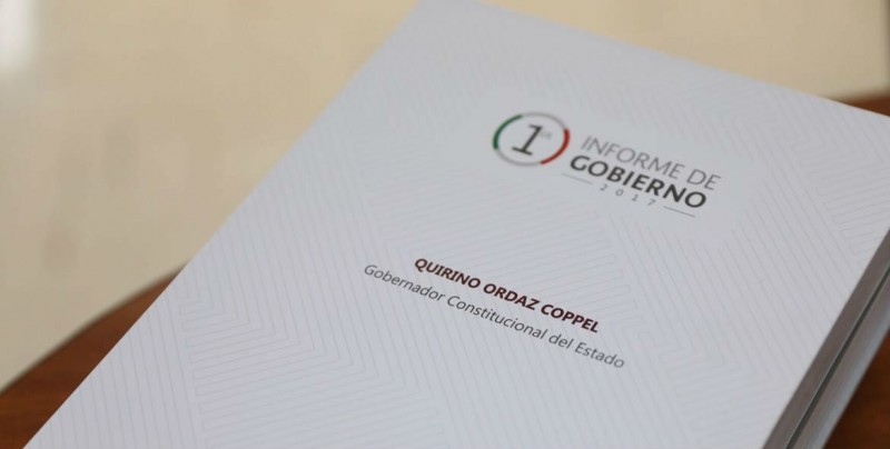 $1,911, 724.80, costó documento de primer informe estatal