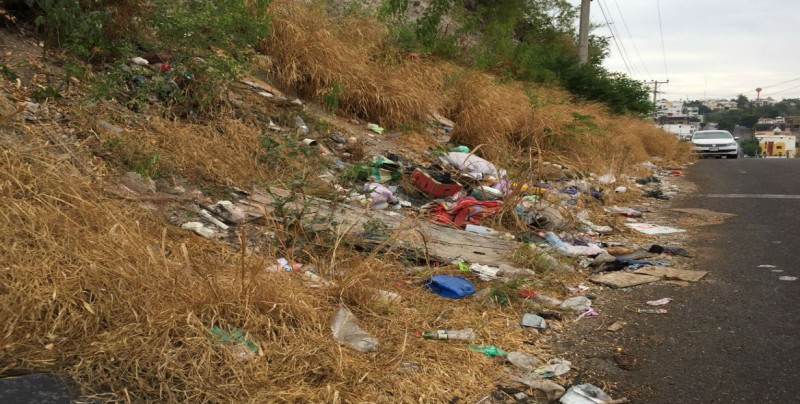 Mucha basura acumulada por la Albert Einstein en la Antonio Rosales