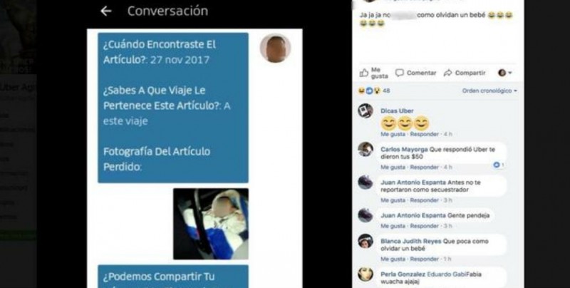 Olvidan a bebé en un Uber