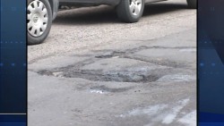 El centro de la ciudad con buen número de baches