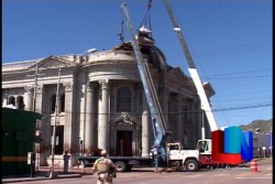 Retiran cúpula del antiguo Banco de Sonora en Guaymas