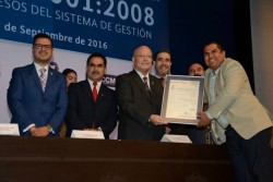 Ceremonia de Entrega de Certificaciones y Recertificación en ISO 9001:2008