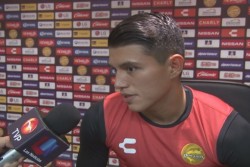 Juan Pablo Meza contento con su primer gol con Dorados
