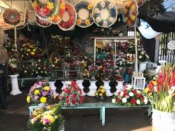 La venta de flores, una tradición del día de muertos