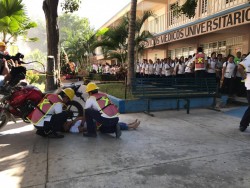 Realizan simulacro de incendio en la Escuela de Enfermería