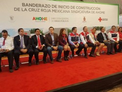 Dan banderazo de construcción de la cruz roja Villa de Ahome