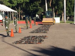 Destruyen 2 mil 954 armas decomisadas en Sinaloa y Durango
