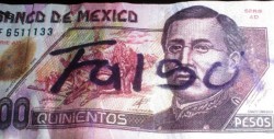 Billete más falsificado en México