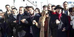 Diego Luna protesta contra Trump en Berlín