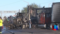 Chocan dos trailer en Ciudad Obregón