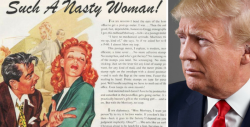 Convierten frases de trump en publicidad machista