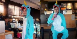 Asi fueron por su #UnicornFrappuccino a Starbucks