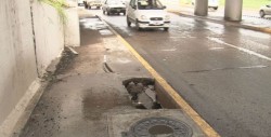 Se ubica hoyo debajo del puente Almada por el paseo Niños Héroes
