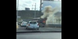 Se incendia camión del Necaxa en Montrerrey