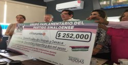 Diputados del PAS realizan donación a comunidades afectadas por sismo