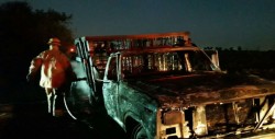 Explota camioneta que transportaba gasolina