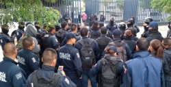 Paralizan labores agentes de la Policía Estatal Preventiva